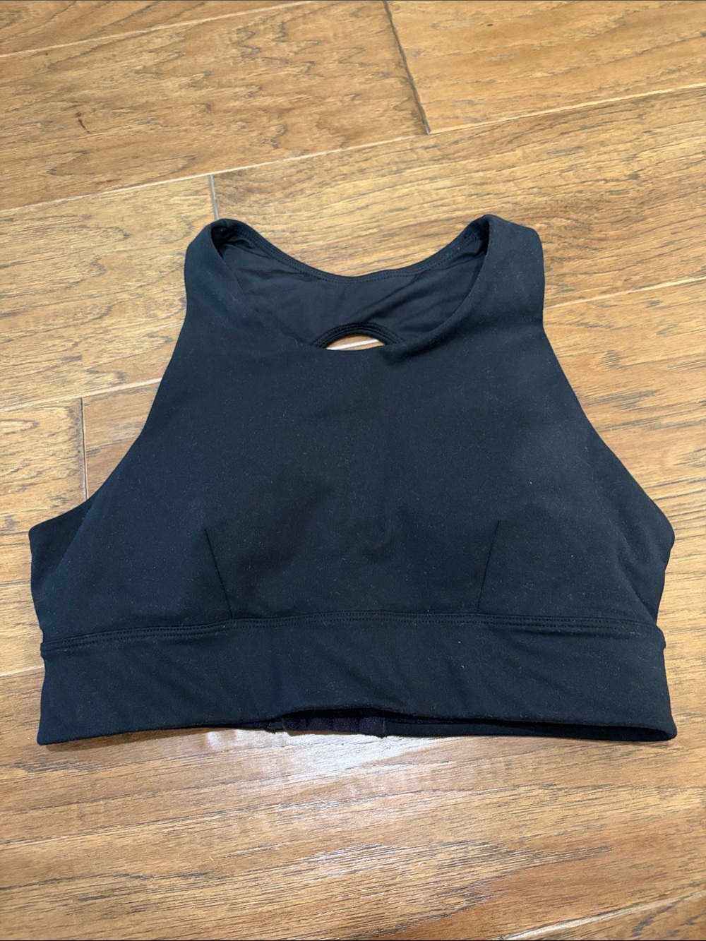 ZELLA Black high neck Racerback Sports Bra with Hook Back Closure